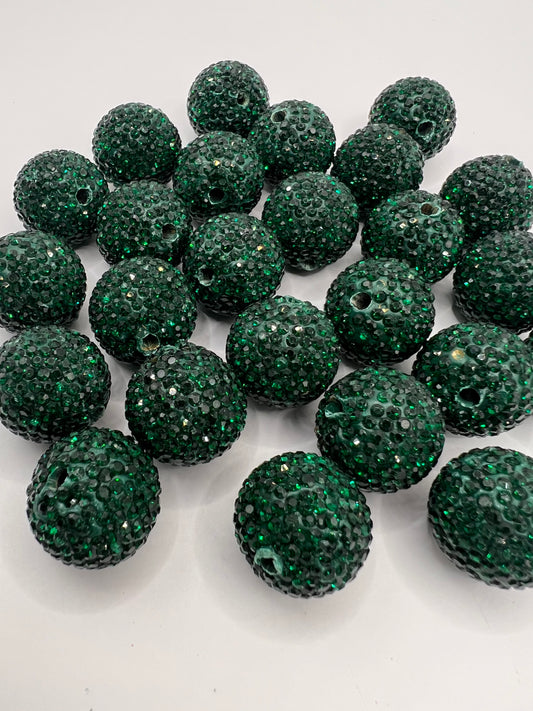 Green 20MM Rhinestone Beads