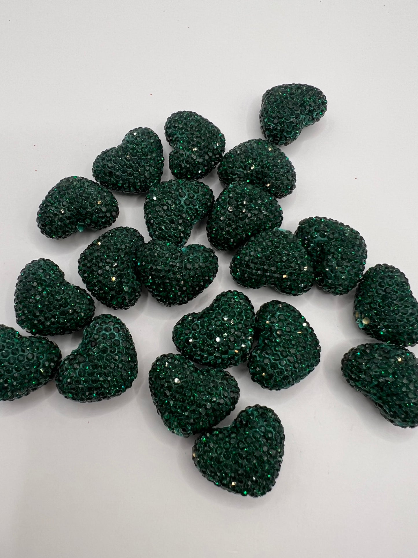 Green Rhinestone Heart