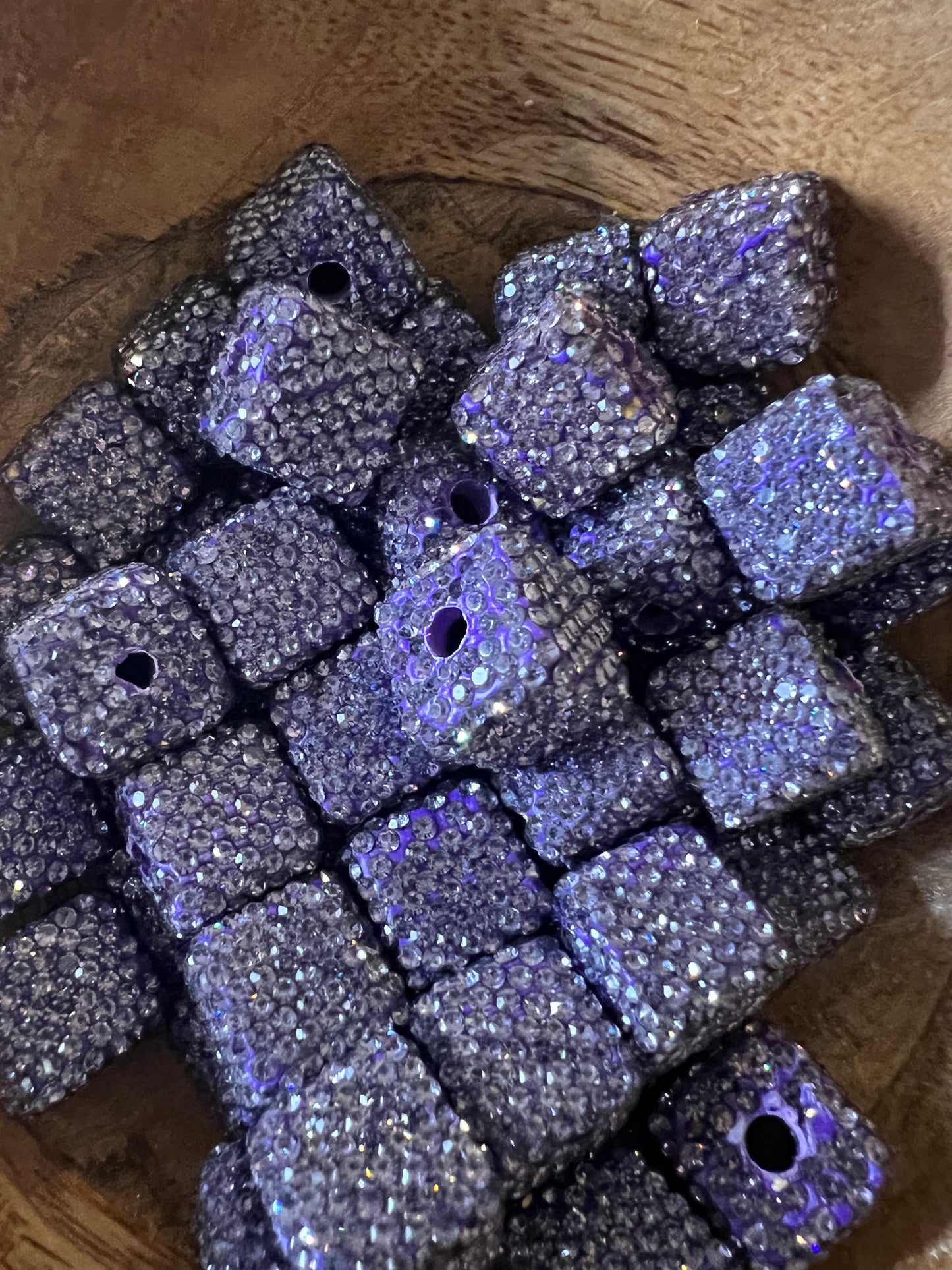 Dark Purple Rhinestone Cubes