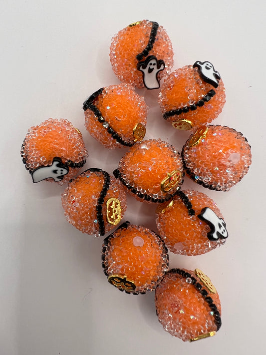 Ghost and Pumpkin Sugar Beads