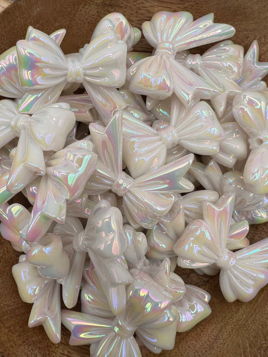 White Luminous Bow Bead