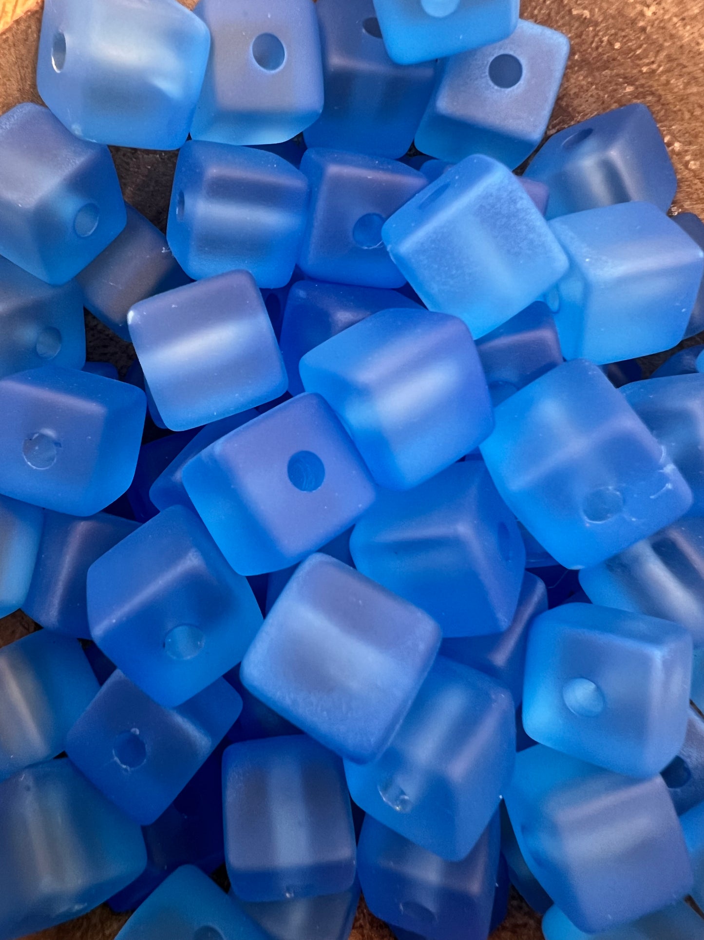 Blue Transparent Matte Cubes