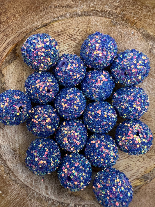 Dark Blue Confetti Bead