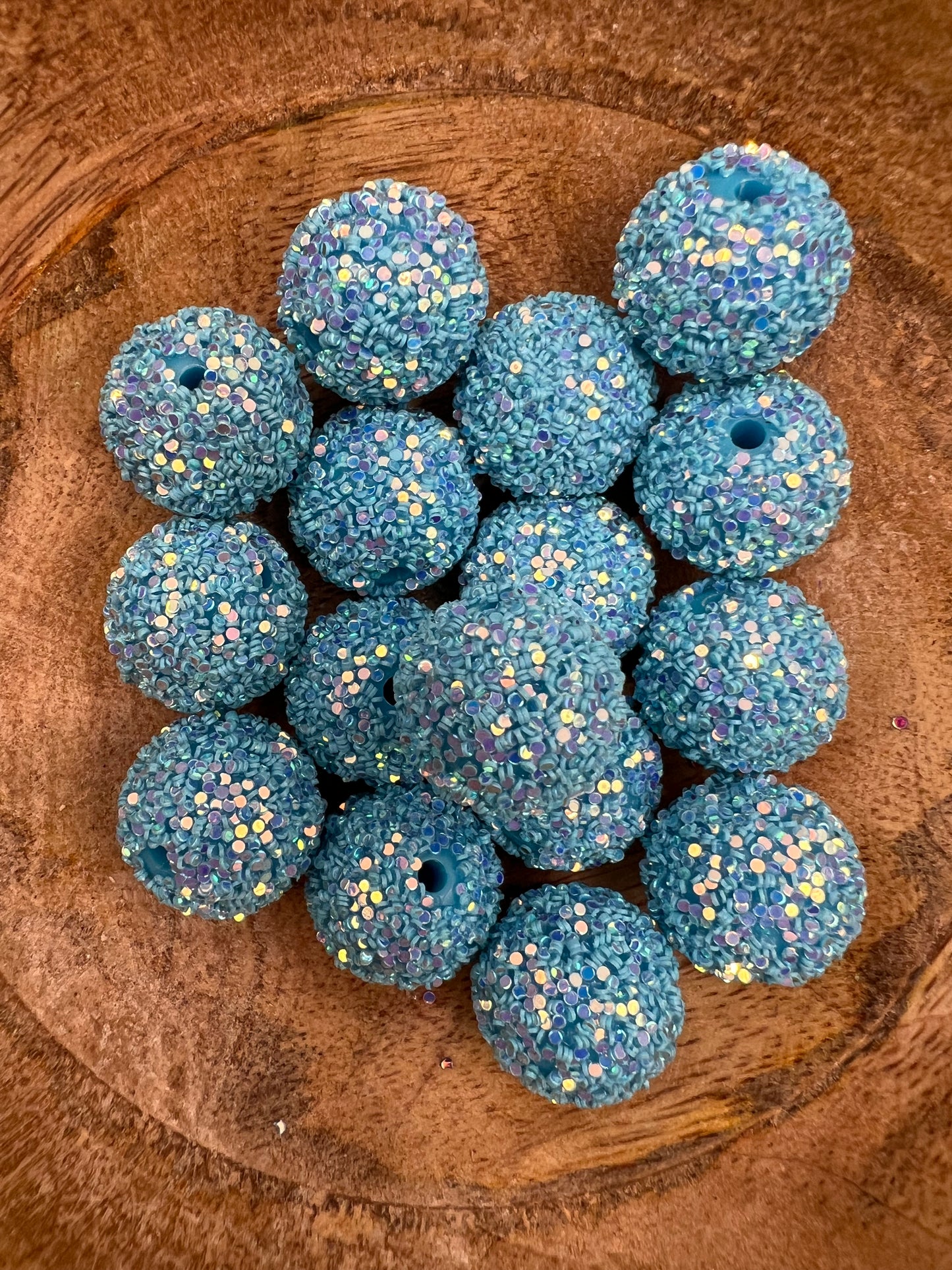 Light Blue Confetti Beads