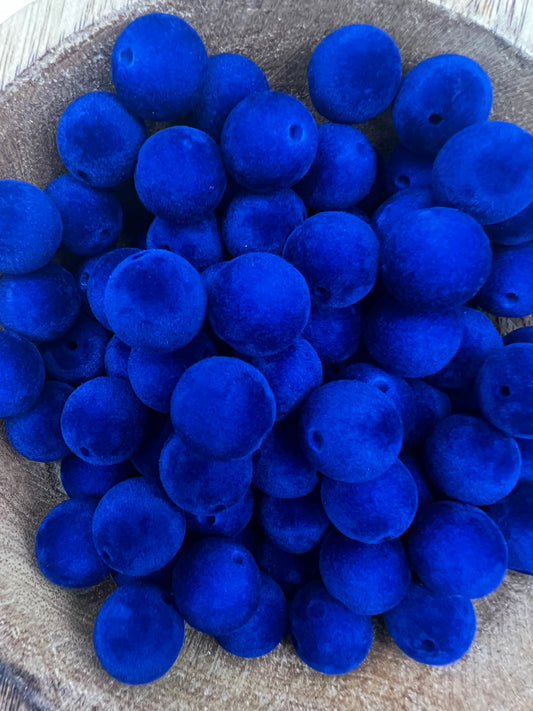 16mm Blue Felt Bead