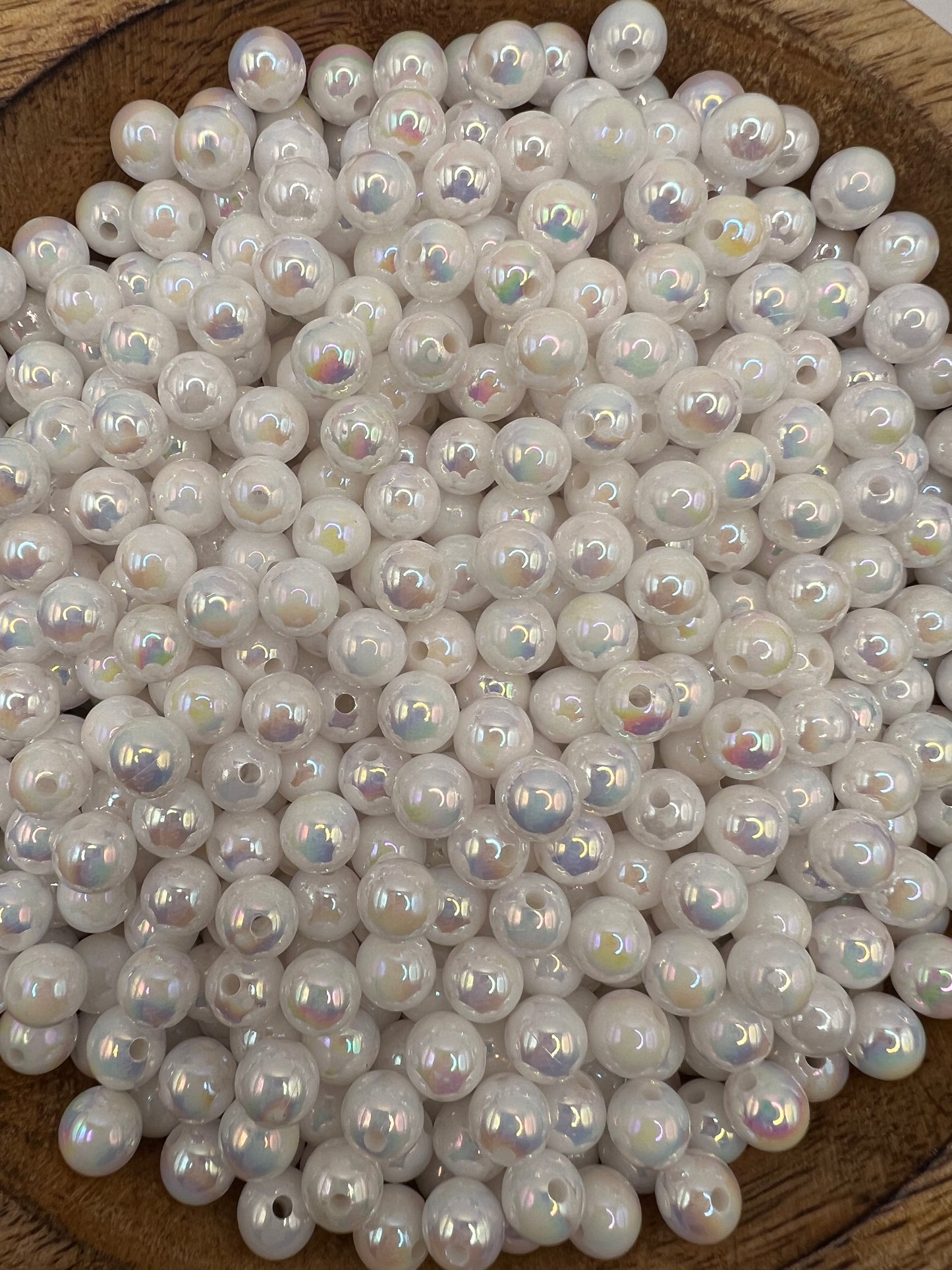 8MM Iridescent Pearl Beads