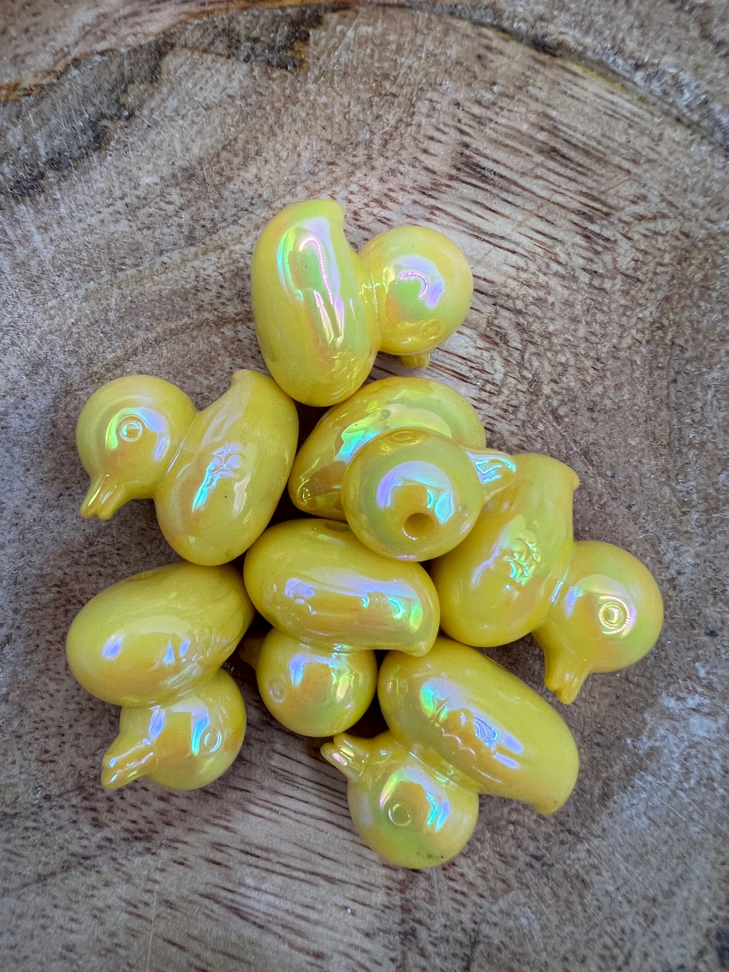 Iridescent Yellow Duck Bead