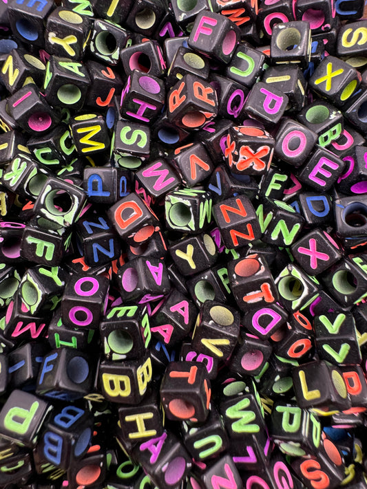 8mm Black Cube Letters