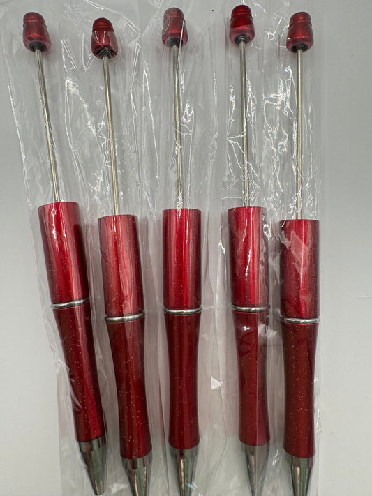 Pack of 5 Glitter Red DIY Pens