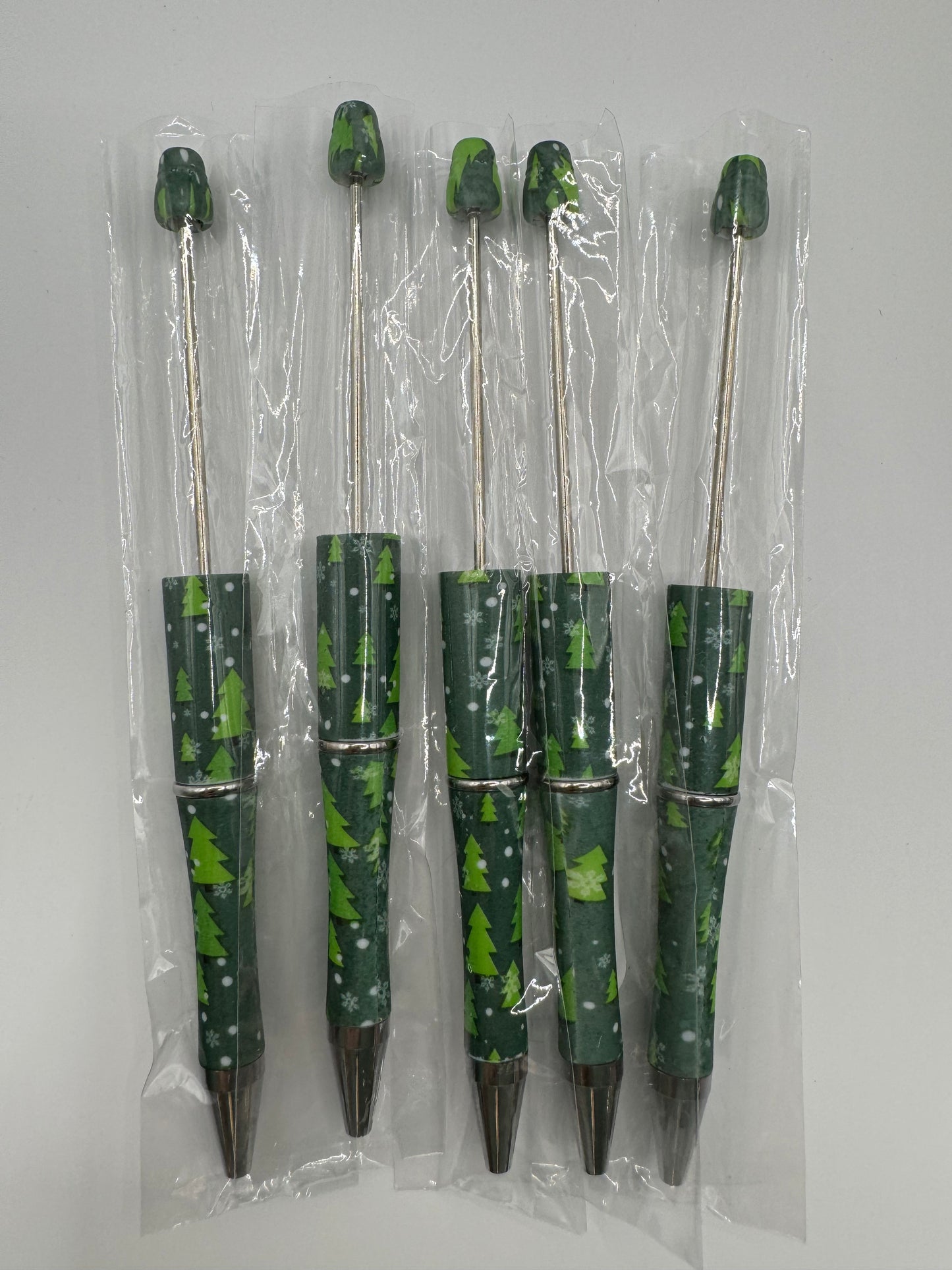 Pack of 5 Pine Tree and Snowflake DIY Pens