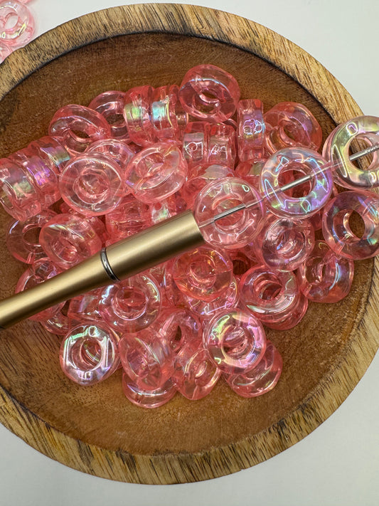 Pink Acrylic Frame Beads