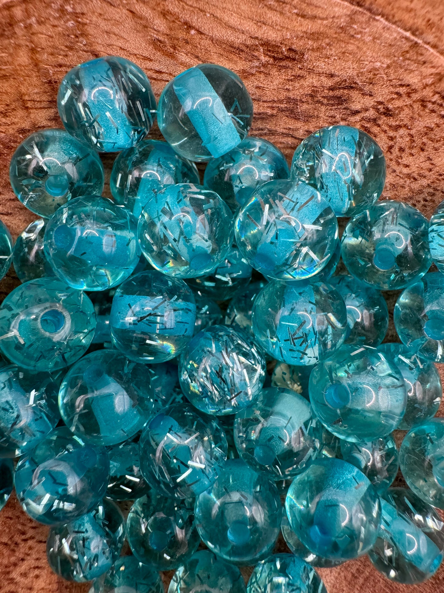 10mm Turquoise Confetti Beads