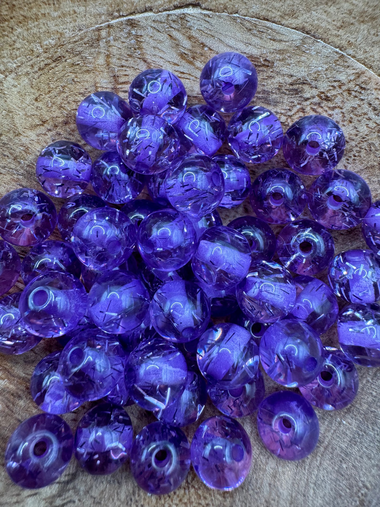 10mm Purple Confetti Beads