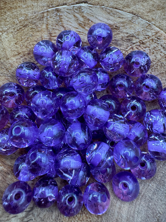 10mm Purple Confetti Beads