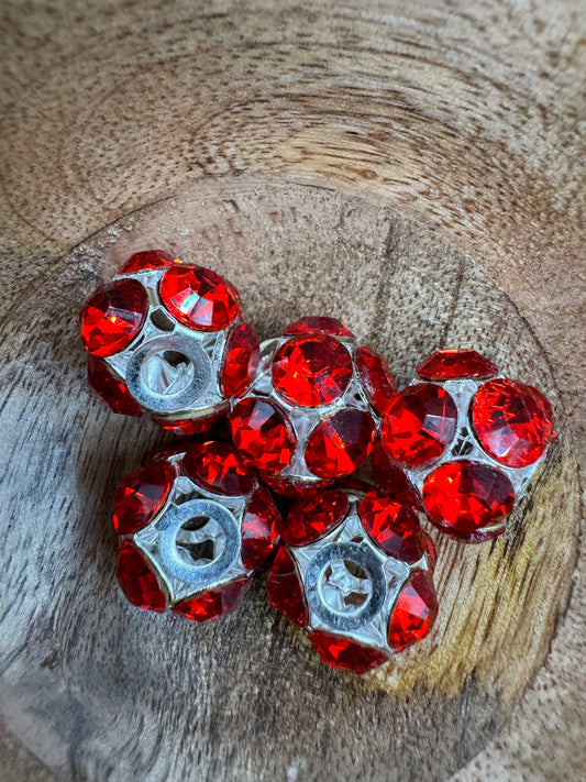 Red Rhinestone Bead
