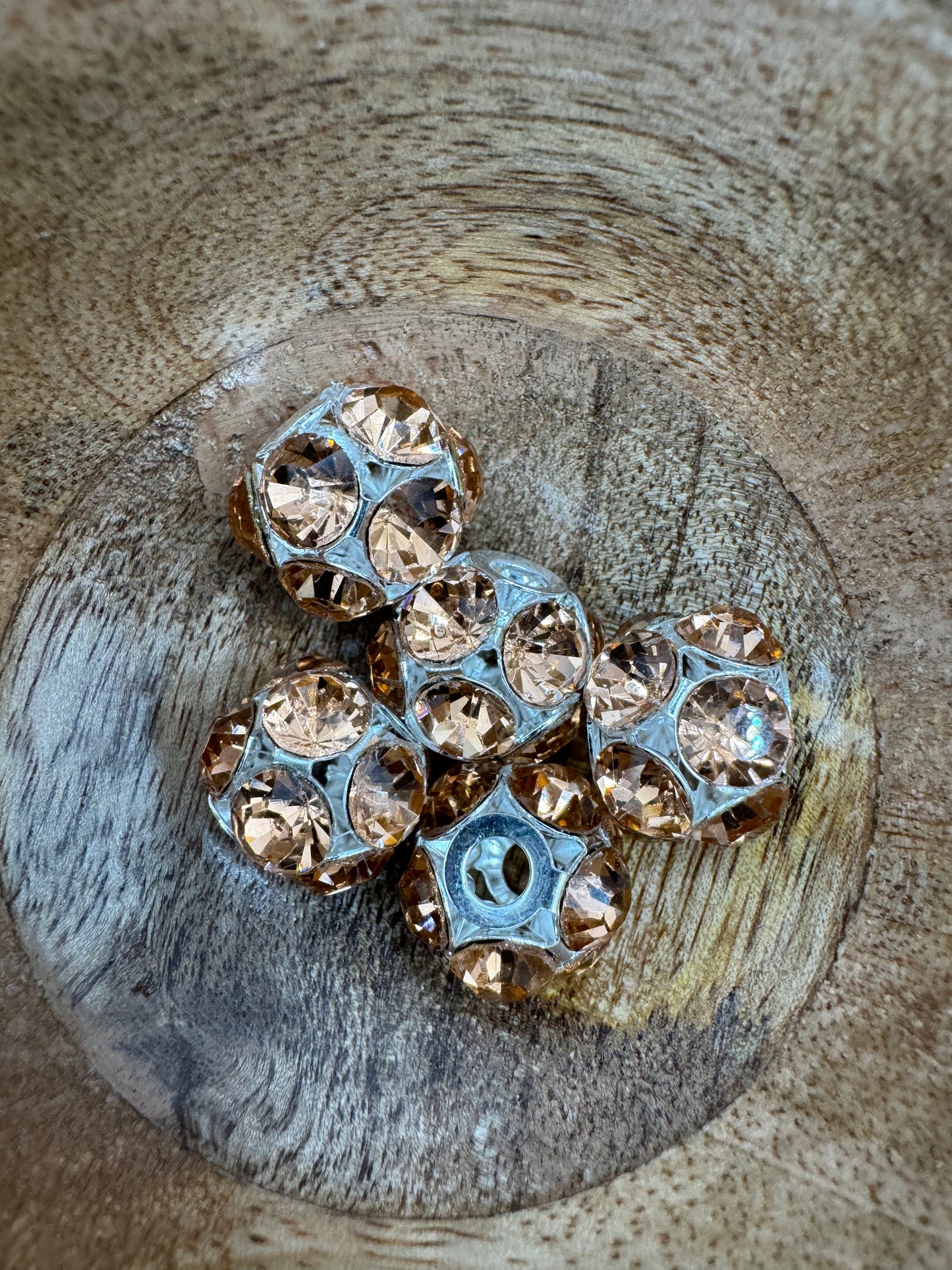 Peach Rhinestone Bead