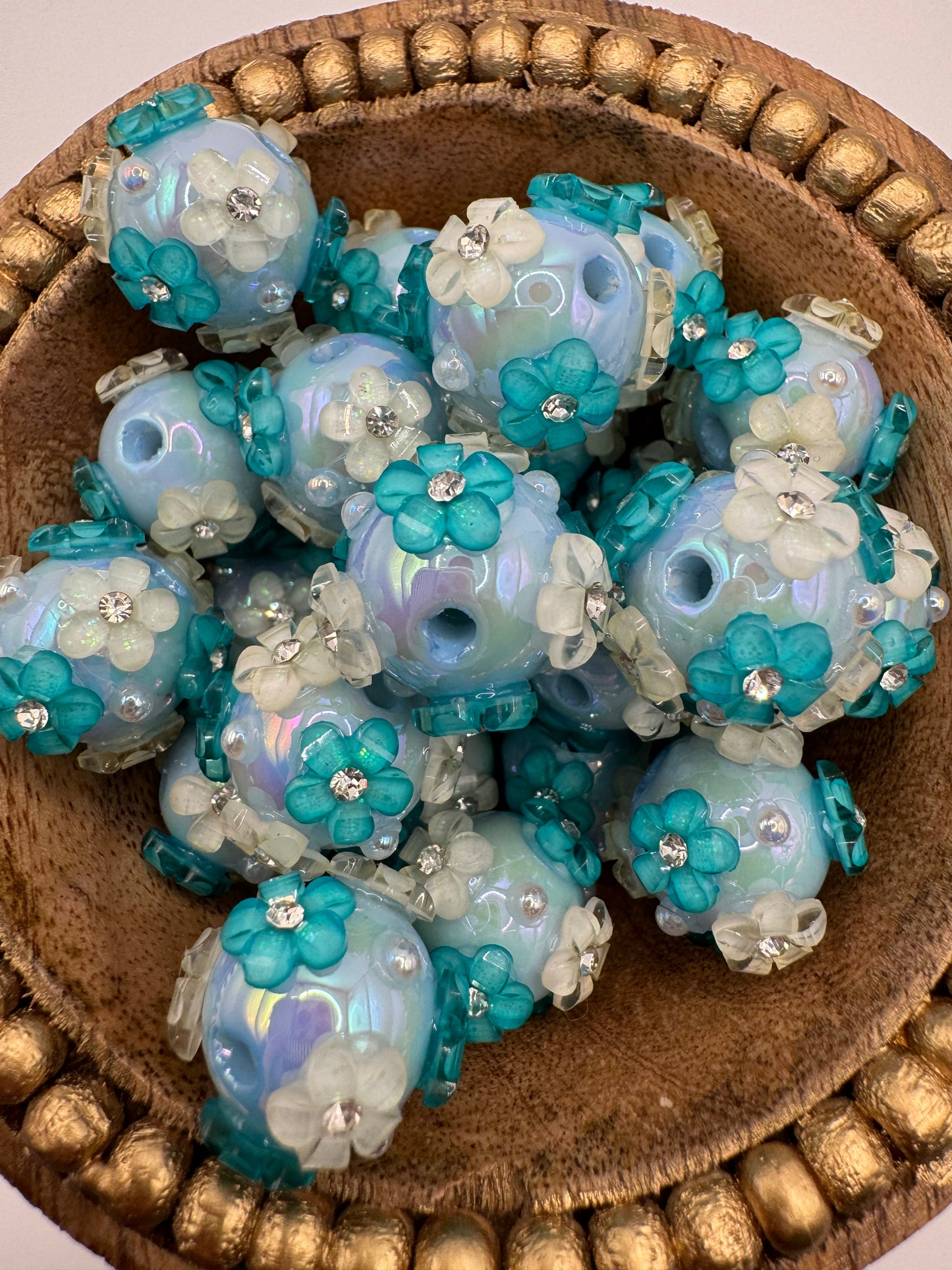 Blue Flower Bead