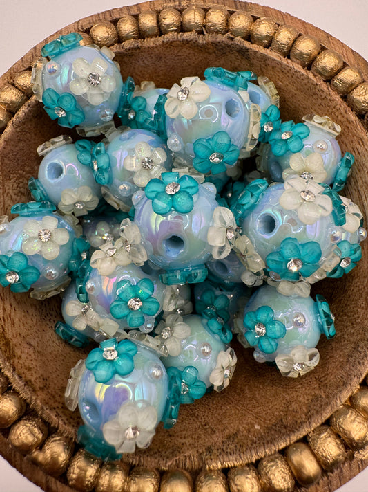 Blue Flower Bead