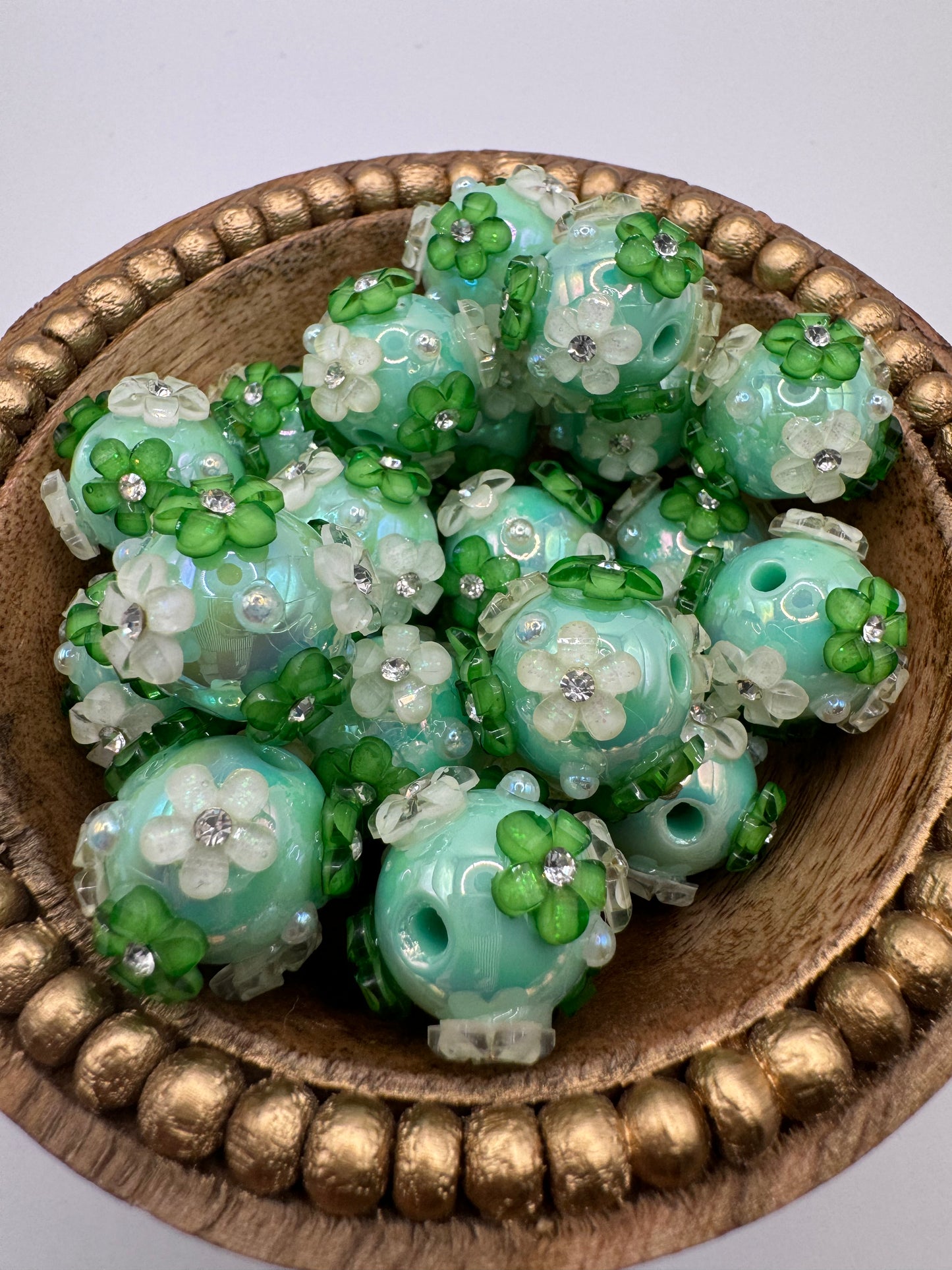 Green Flower Bead