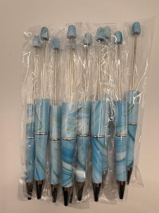 Pack of 5 Blue Marble DIY Pens