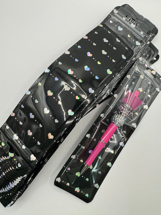 Black Heart Pen Bags