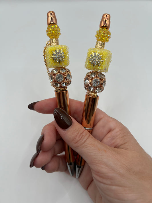 Yellow Rhinestone Pen