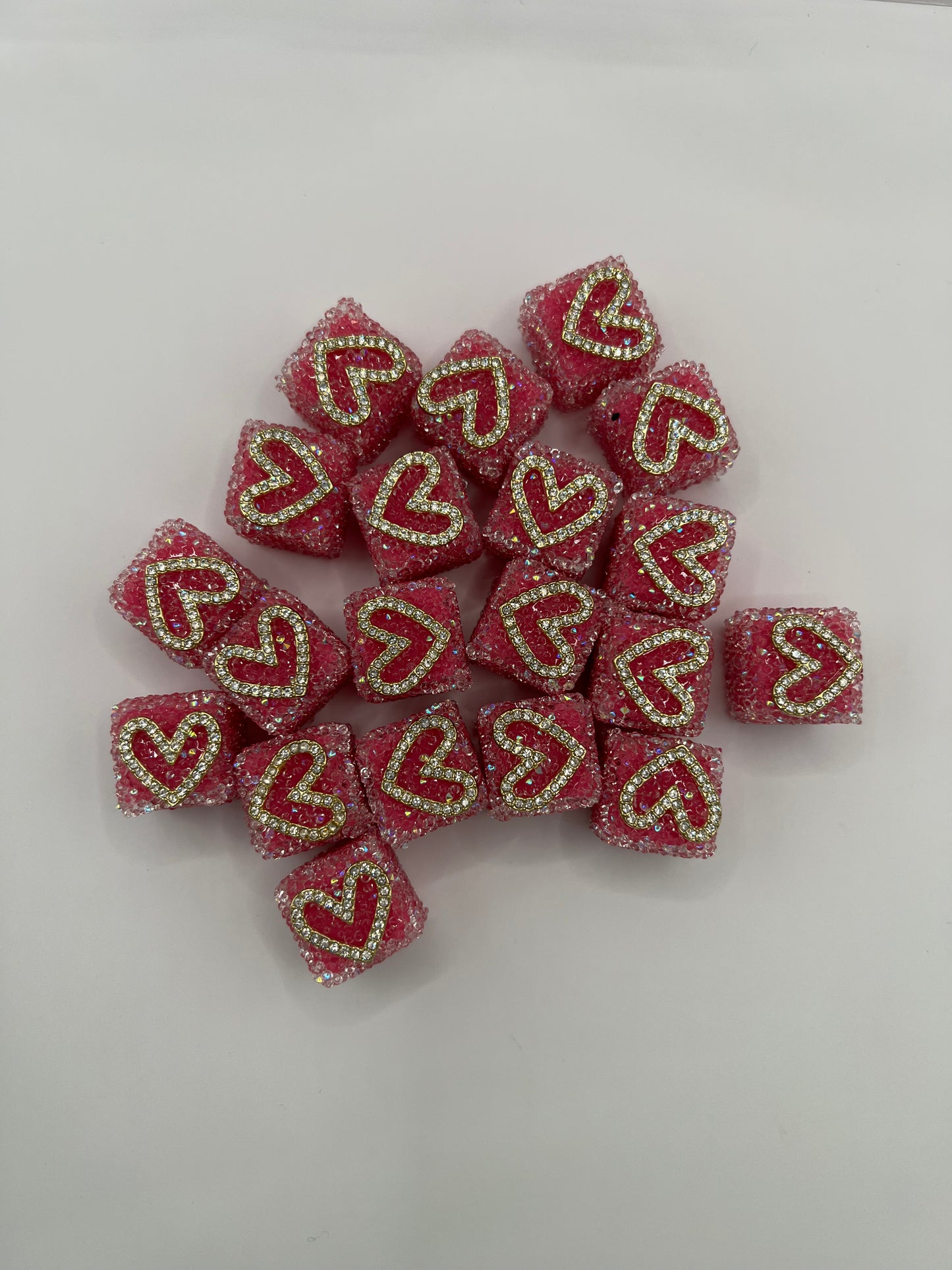 Pink Heart Sugar Cube