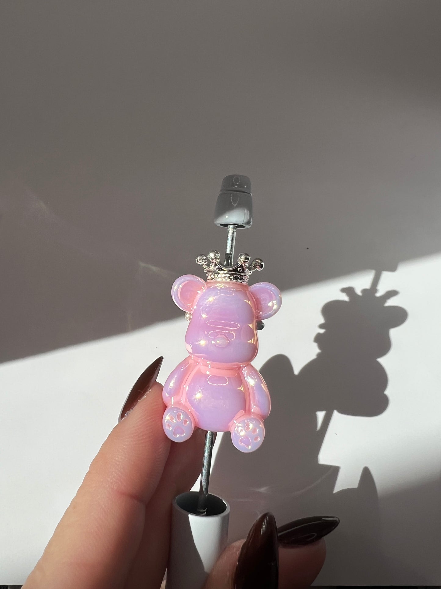 Luminous Pink Bear Bead