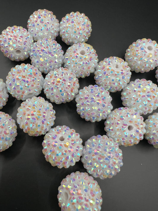 White 18mm Bubblegum Bead