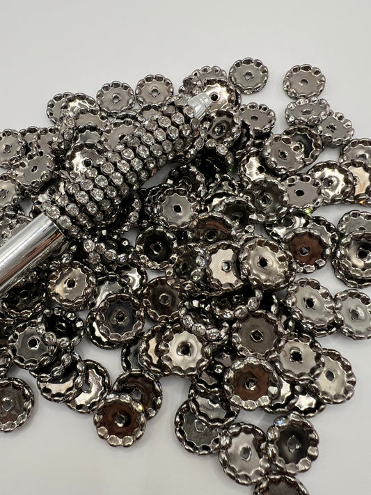 Black 15mm Rhinestone Spacer