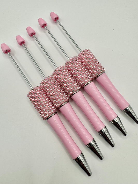 Pack of 5 Light Pink DIY Pearl and Rhinestone Pens