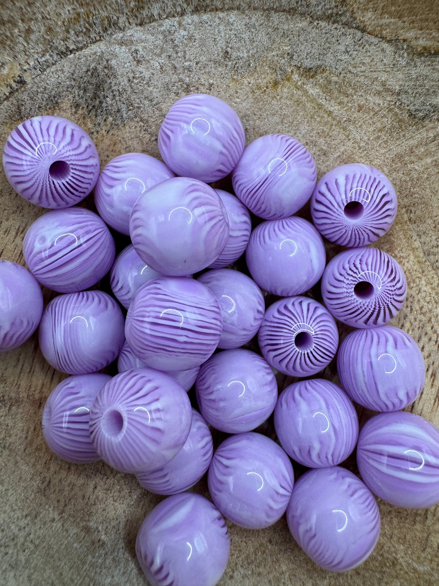 13MM Purple Swirl Bead