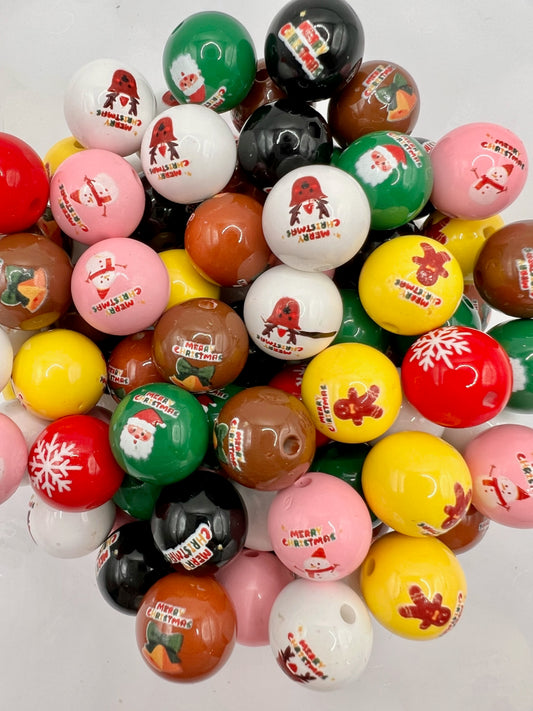 Mix Color Christmas Wooden Beads