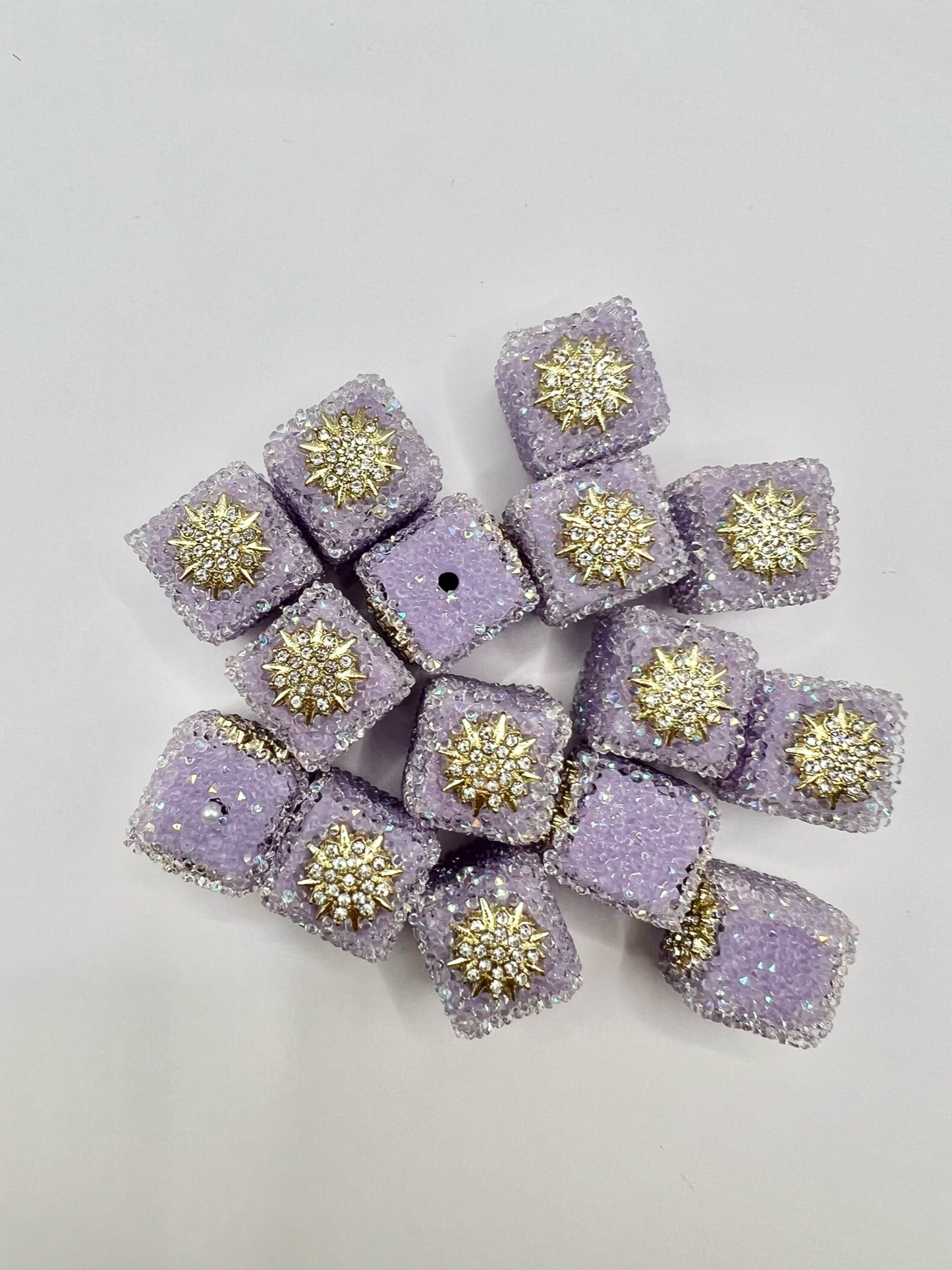 Purple Snowflake Sugar Cube