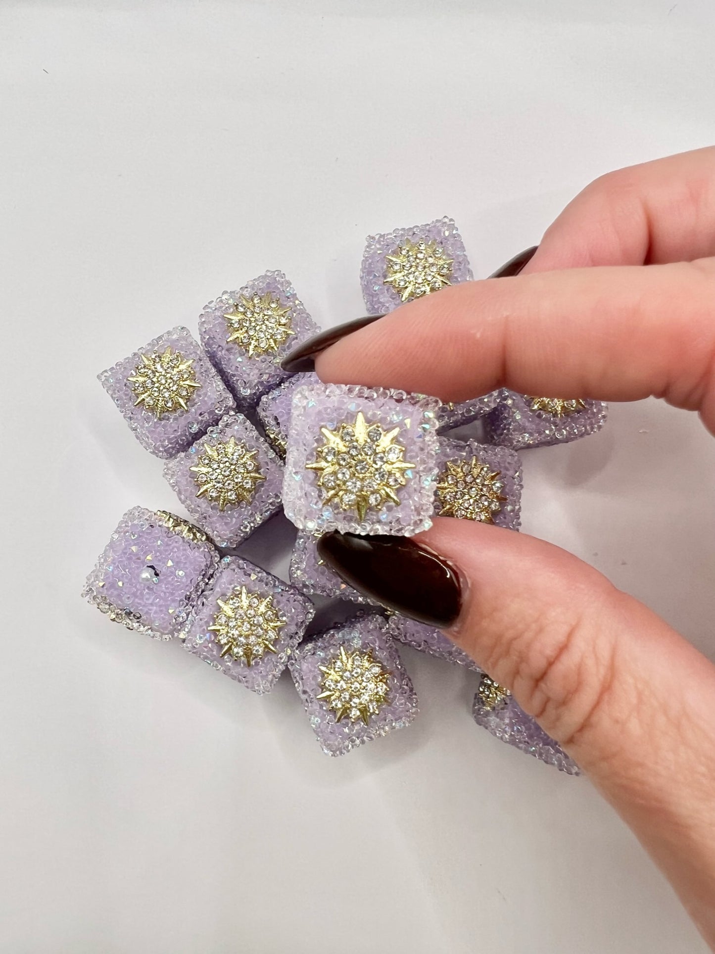 Purple Snowflake Sugar Cube