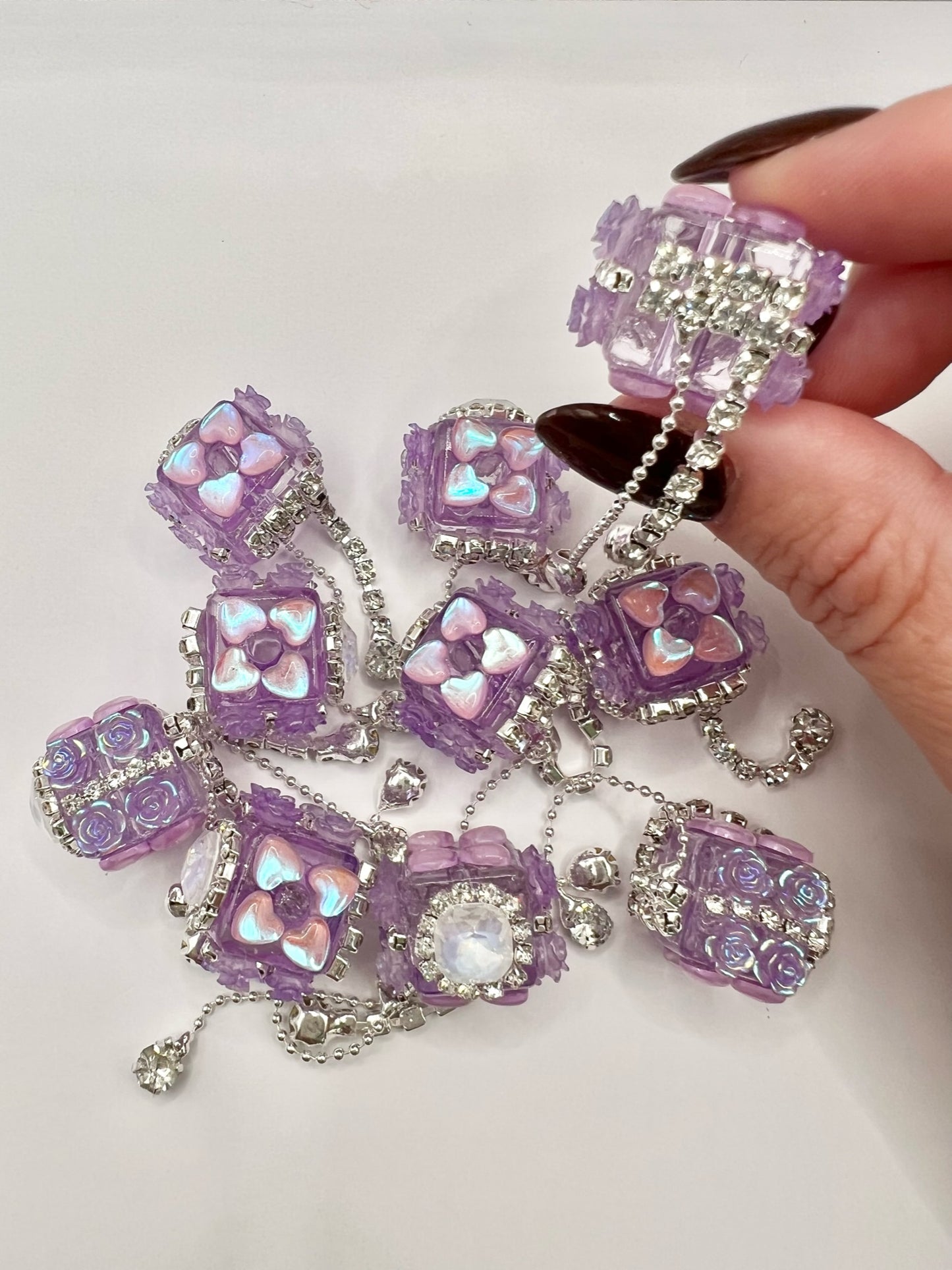 Purple Rhinestone Cube