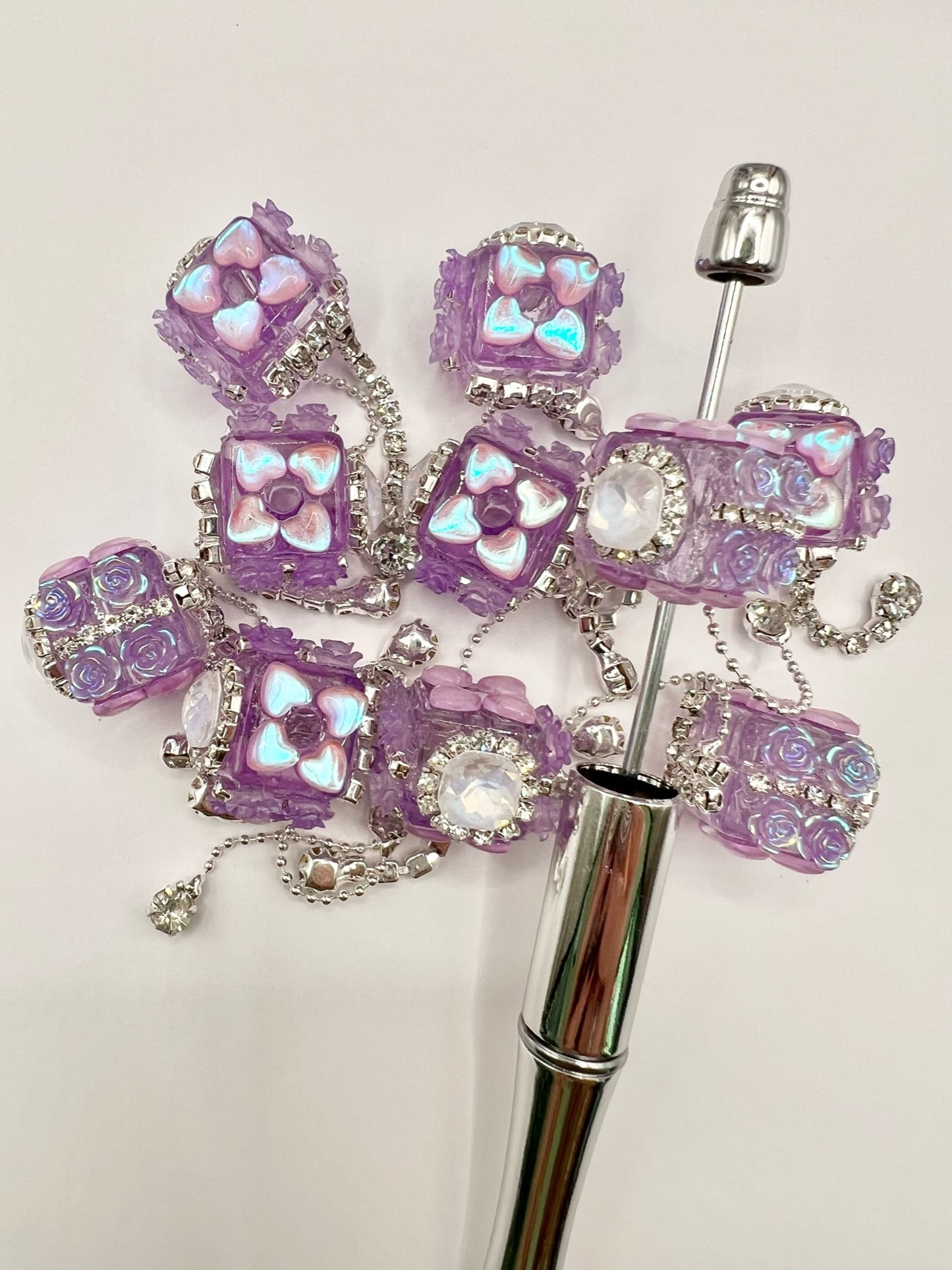 Purple Rhinestone Cube