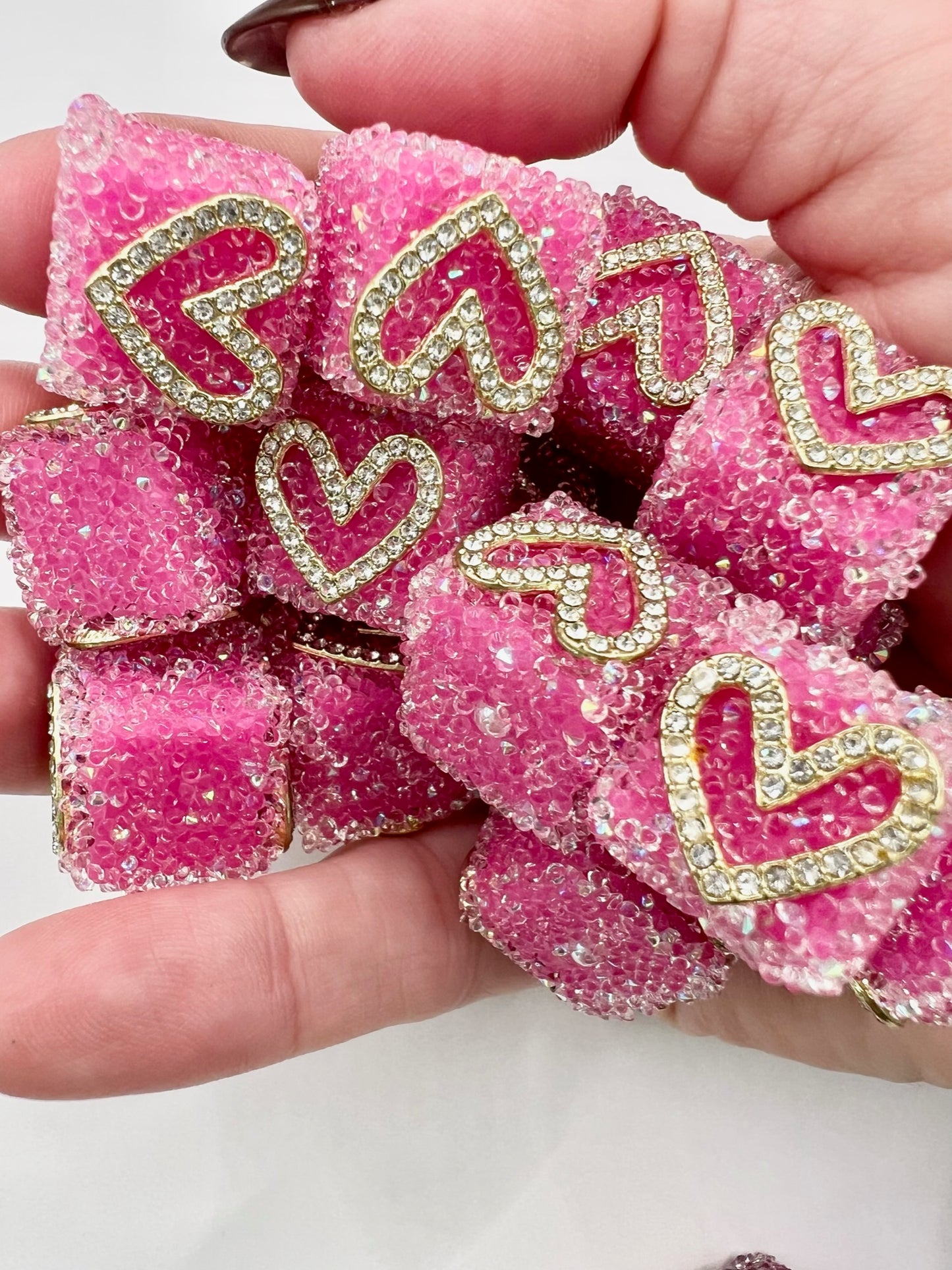 Pink Heart Sugar Cube