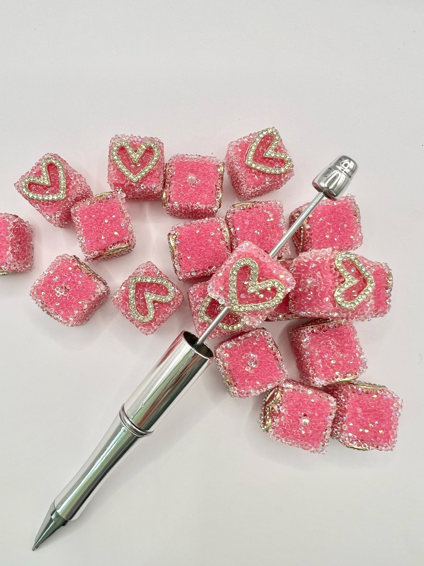 Pink Heart Sugar Cube