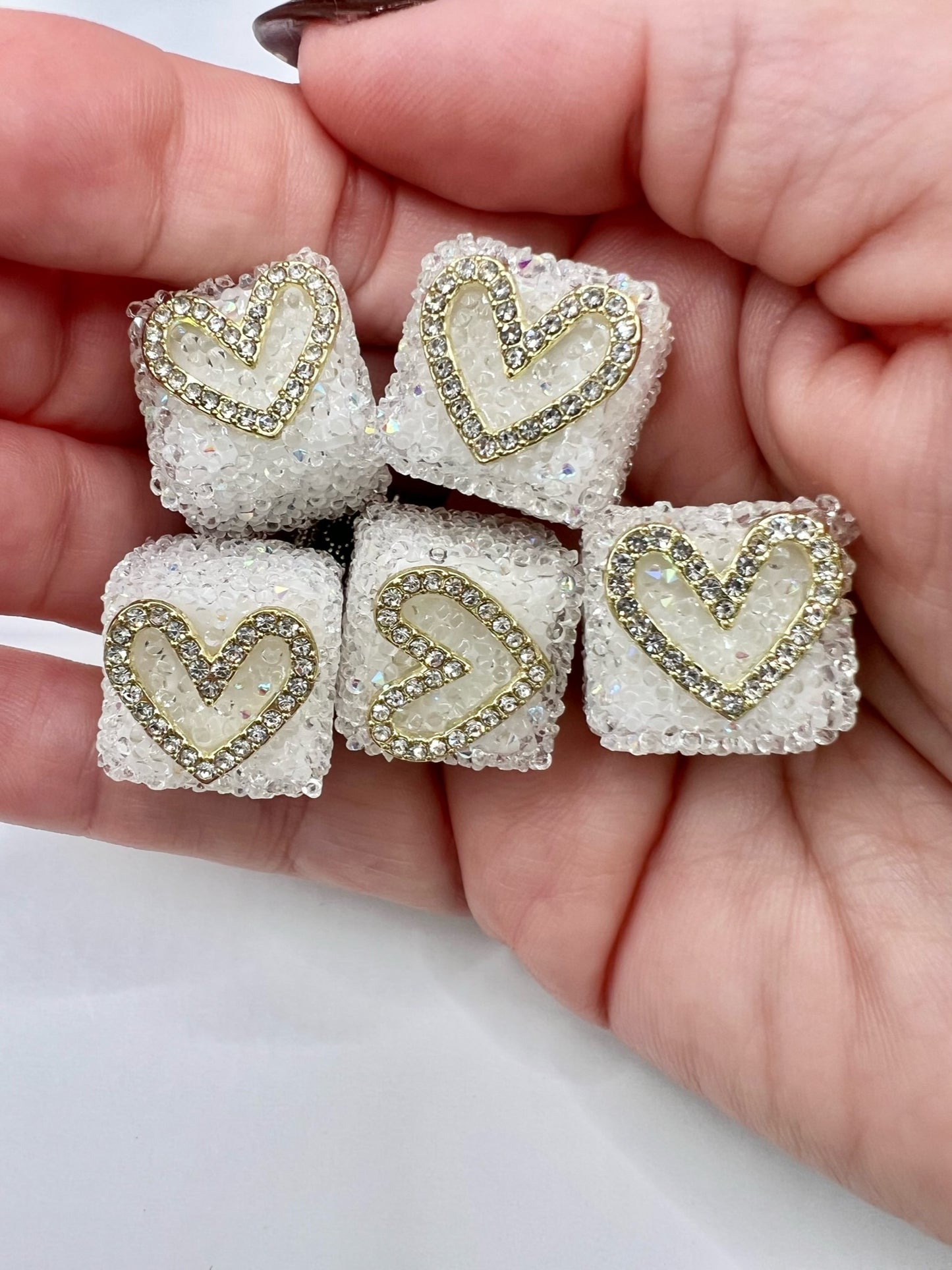 White Heart Sugar Cube