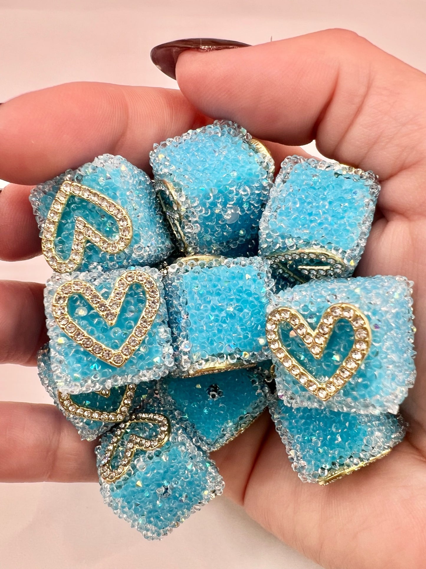 Blue Heart Sugar Cube