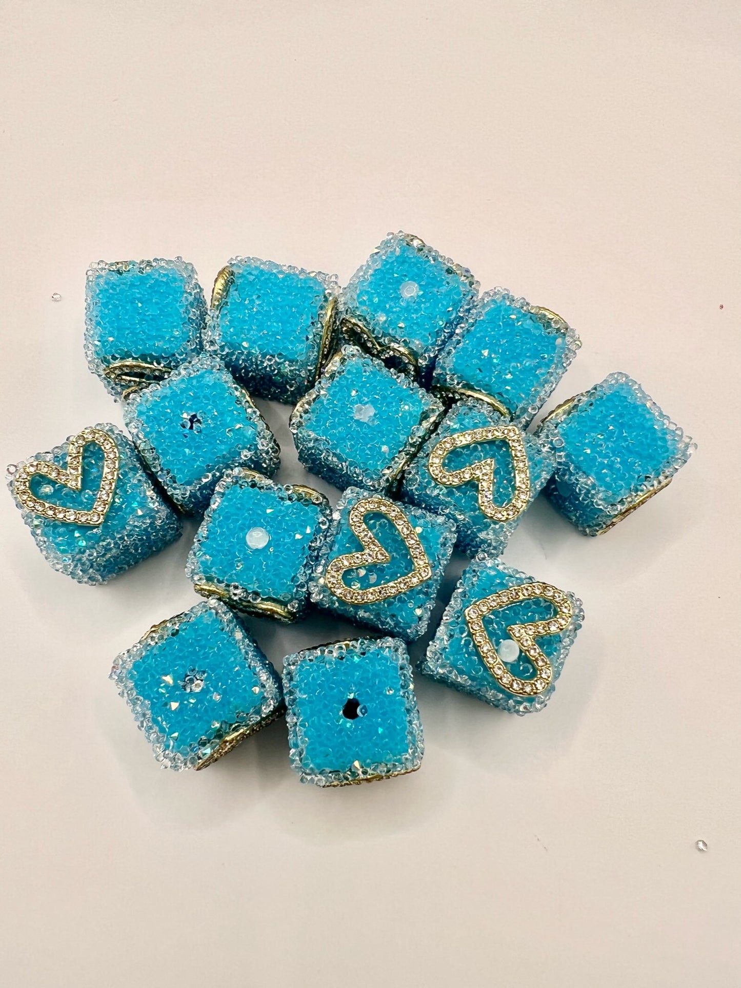 Blue Heart Sugar Cube