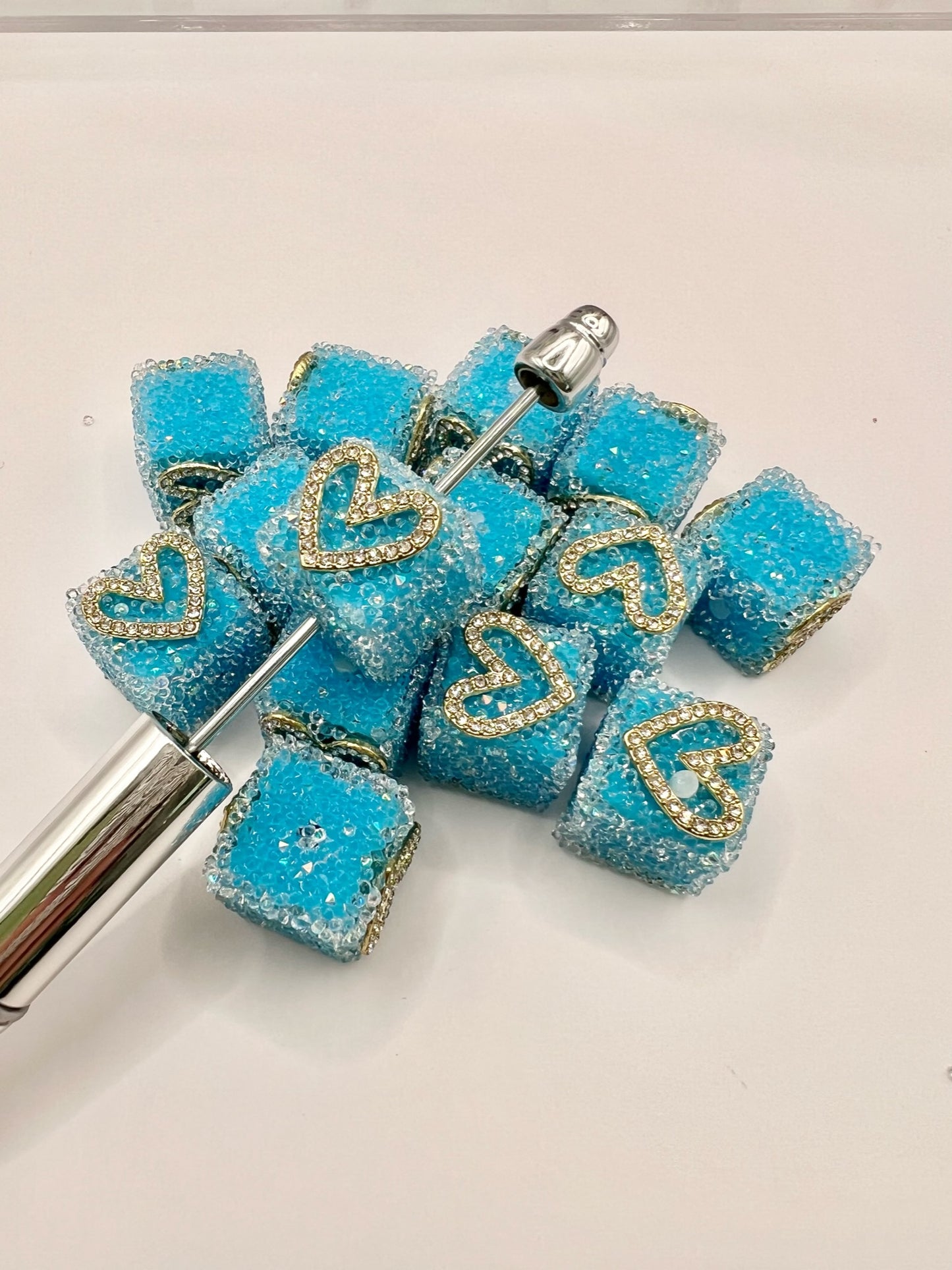 Blue Heart Sugar Cube