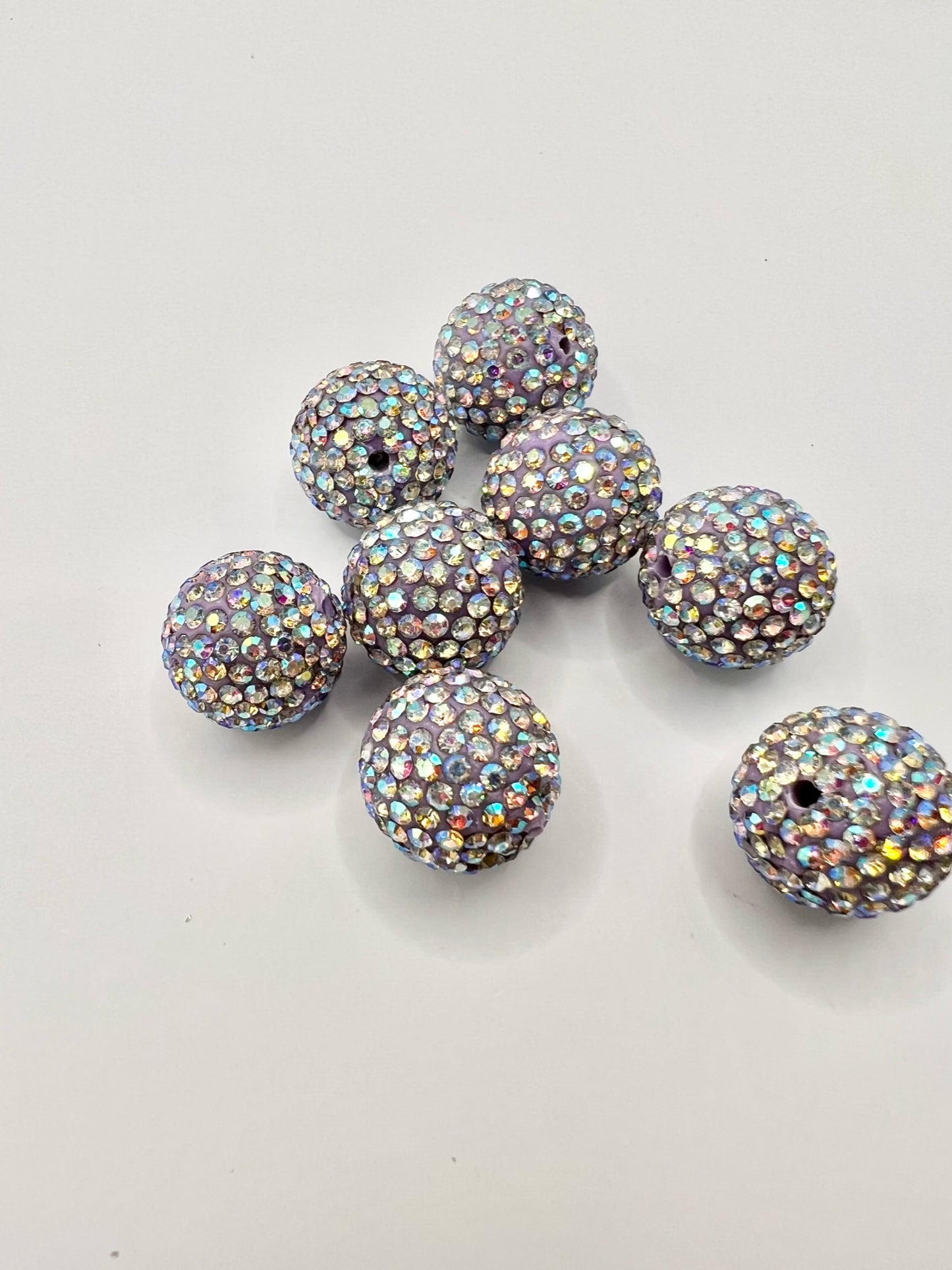 Purple AB Rhinestone 15mm Bead