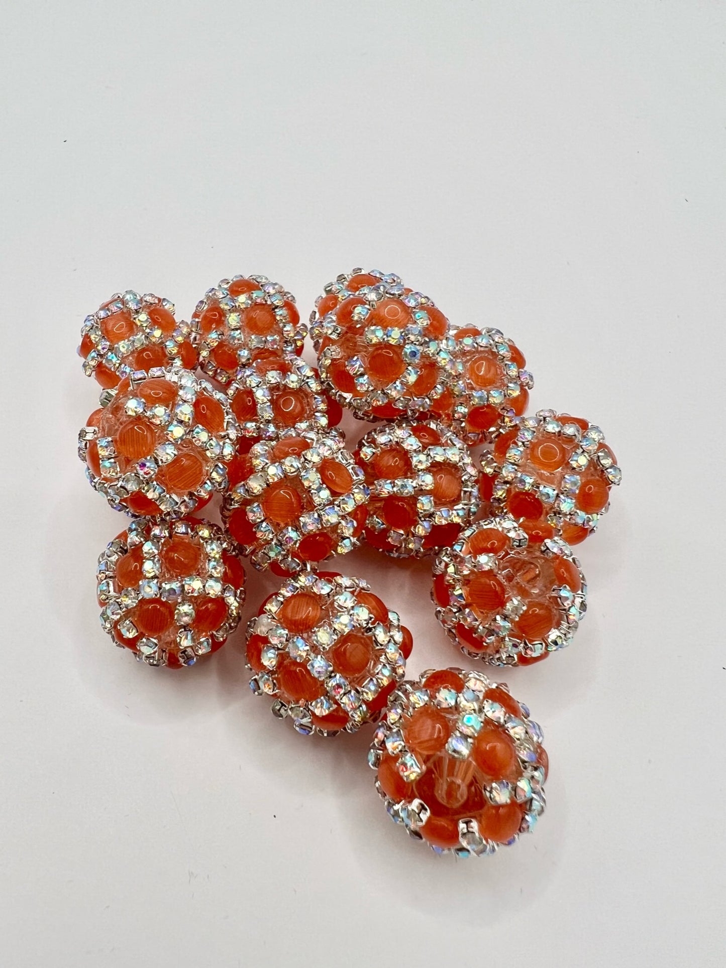 Orange Rhinestone Bead