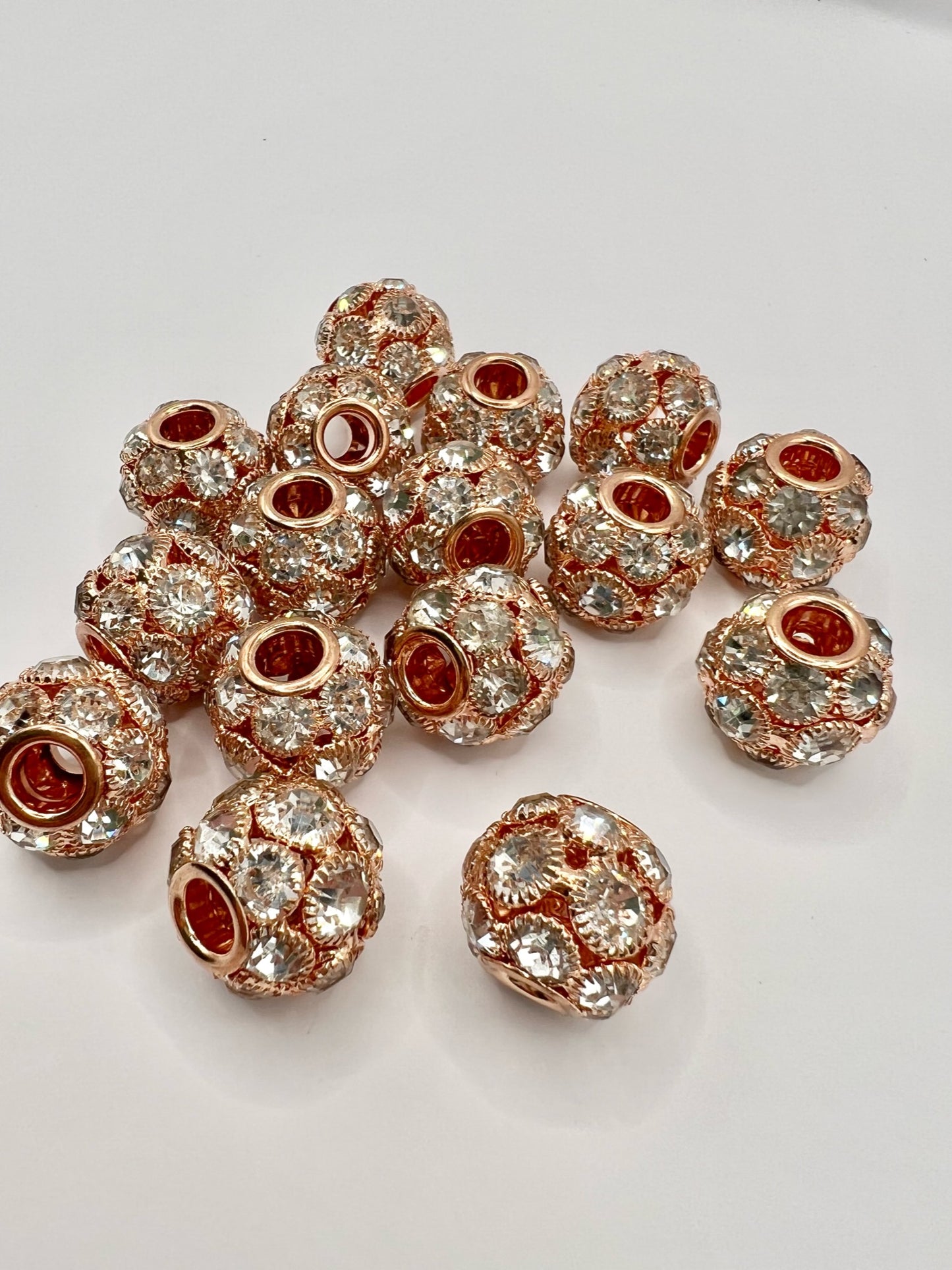 Rose Gold Rhinestone Bead