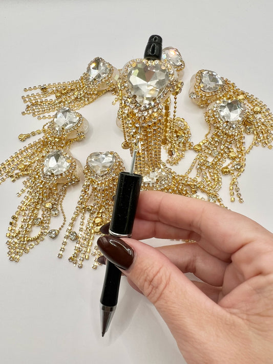 Rhinestone Heart with Gold Chain