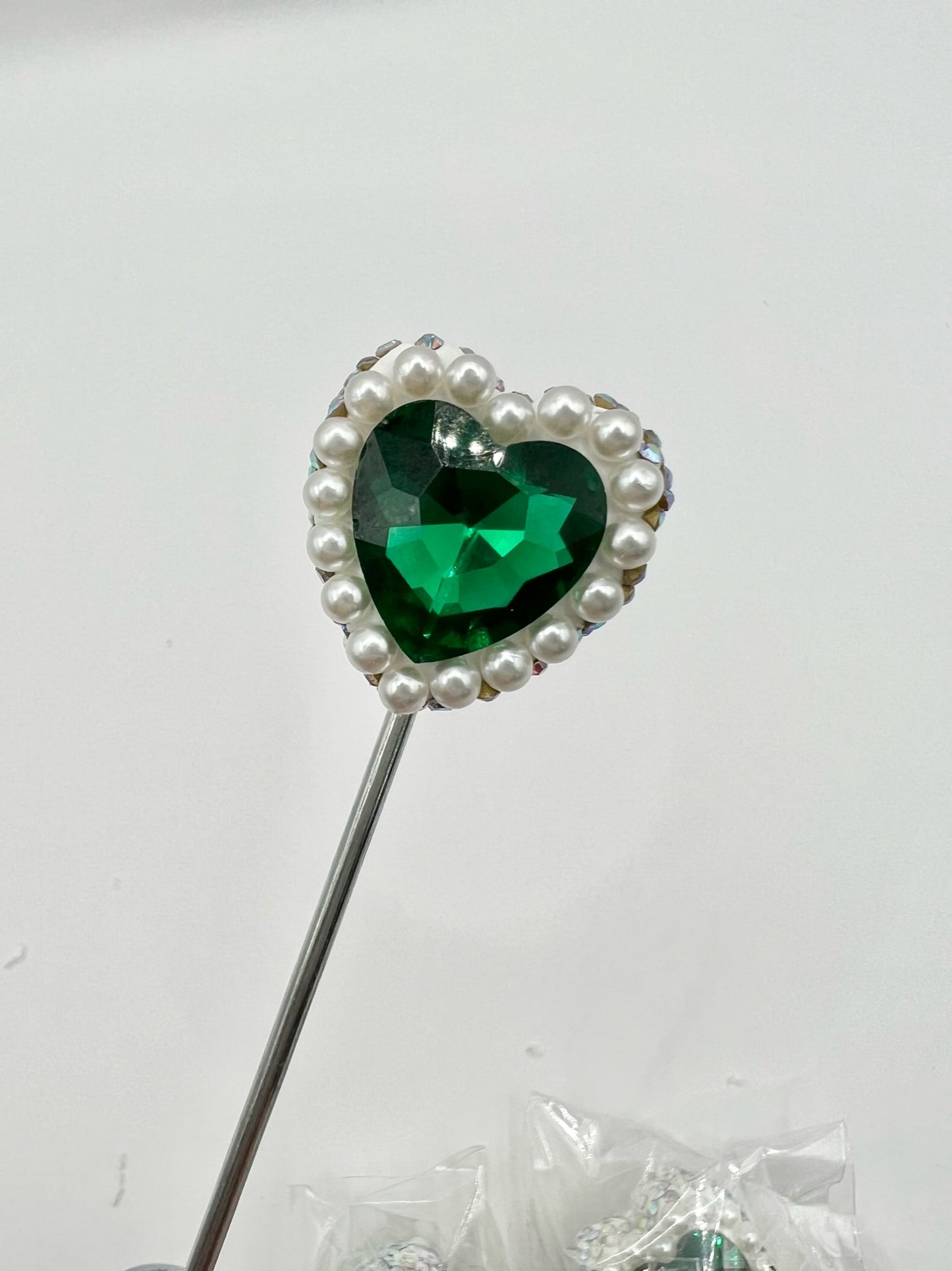 Dark Green Heart Bead